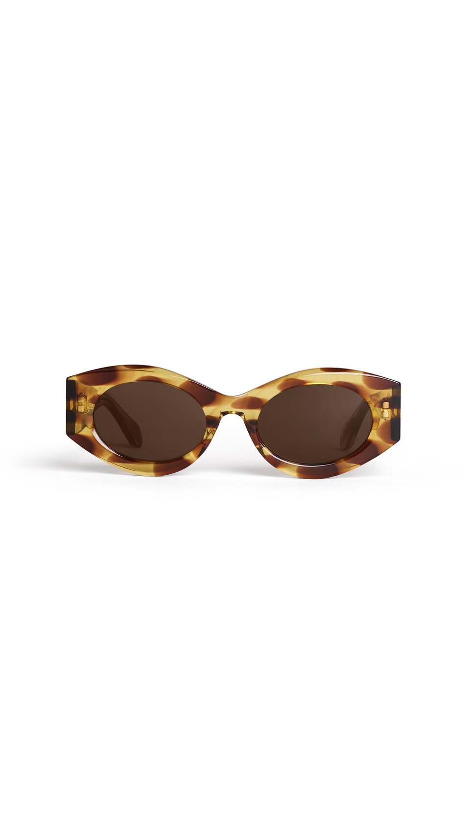 ALA&Iuml;A OVAL SUNGLASSES YELLOW/BROWN