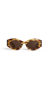 YELLOW/BROWN - ALA&Iuml;A OVAL SUNGLASSES