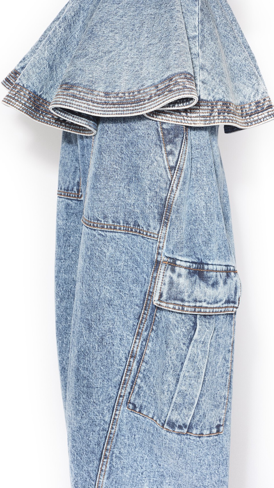 ALA&Iuml;A PEPLUM DENIM TOP SNOW BLUE - View 4