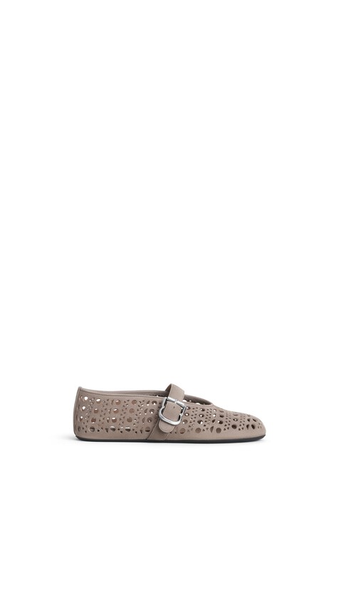ALA&Iuml;A BALLET FLATS VIENNE IN SUEDE MIST