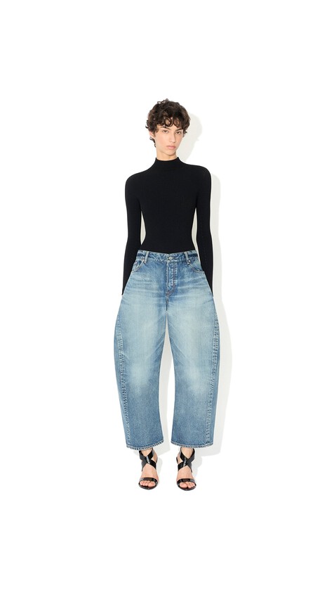 ALA&Iuml;A RODEO DENIM PANTS LIGHT BLUE - View 2