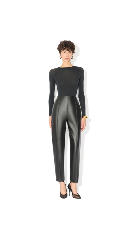 ALA&Iuml;A ROUND NECK SECOND-SKIN KNIT BODYSUIT BLACK - View 2