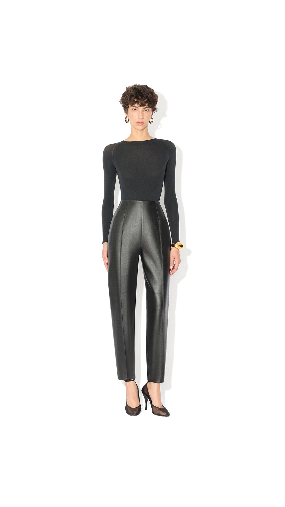ALA&Iuml;A ROUND NECK SECOND-SKIN KNIT BODYSUIT BLACK - View 2