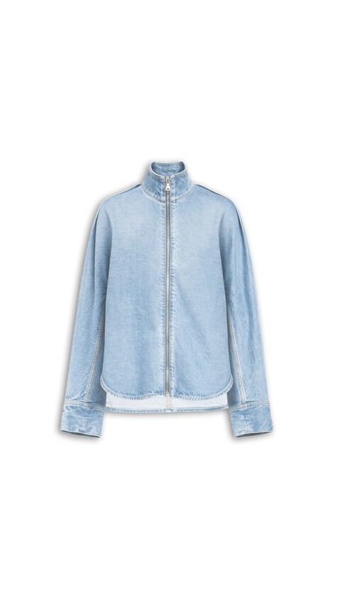 ALA&Iuml;A ZIP DENIM SHIRT CLOUDY BLUE