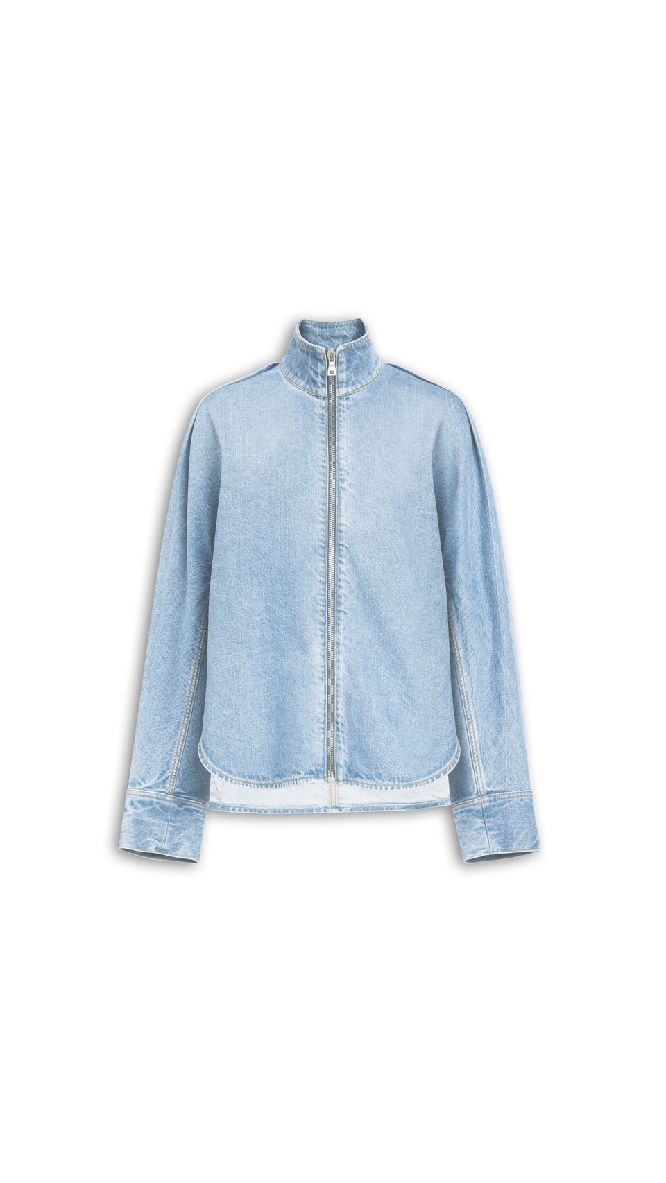 ALA&Iuml;A ZIP DENIM SHIRT CLOUDY BLUE