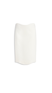 IVORY - ALA&Iuml;A CURVED WOOL CREPE SKIRT