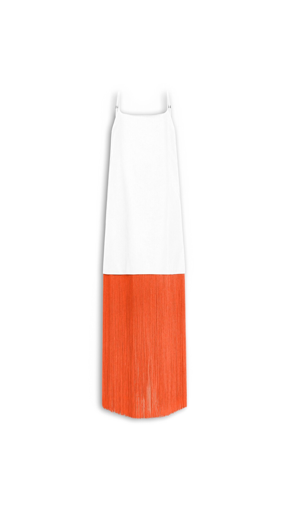 ALA&Iuml;A FRINGED SLIP DRESS WHITE
