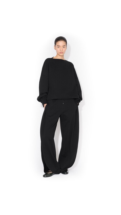 ALA&Iuml;A BOATNECK FLEECE SWEAT BLACK - View 2