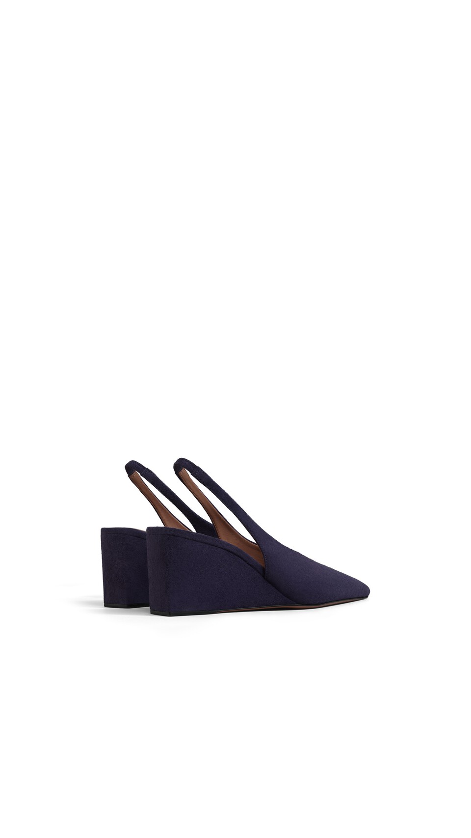 ALA&Iuml;A CUBE WEDGE SLINGBACKS IN SUEDE EGGPLANT - View 3