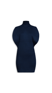 MIDNIGHT - ALA&Iuml;A SILK KNIT CINCHED DRESS