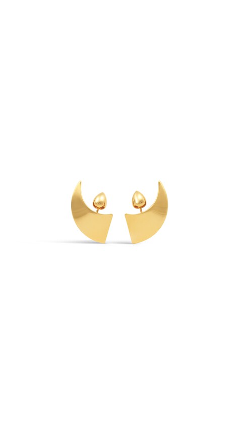 ALA&Iuml;A SMALL EDGE EARRINGS YELLOW GOLD METALS