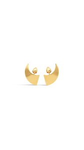 YELLOW GOLD METALS - ALA&Iuml;A SMALL EDGE EARRINGS