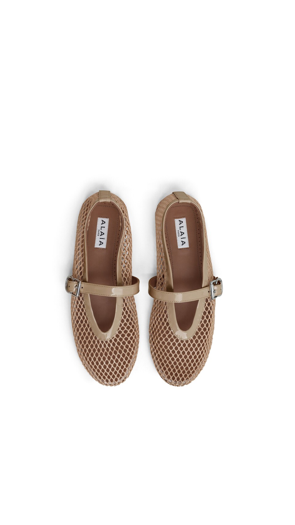 ALA&Iuml;A BALLET FLATS IN FISHNET LIGHT NUDE - View 3