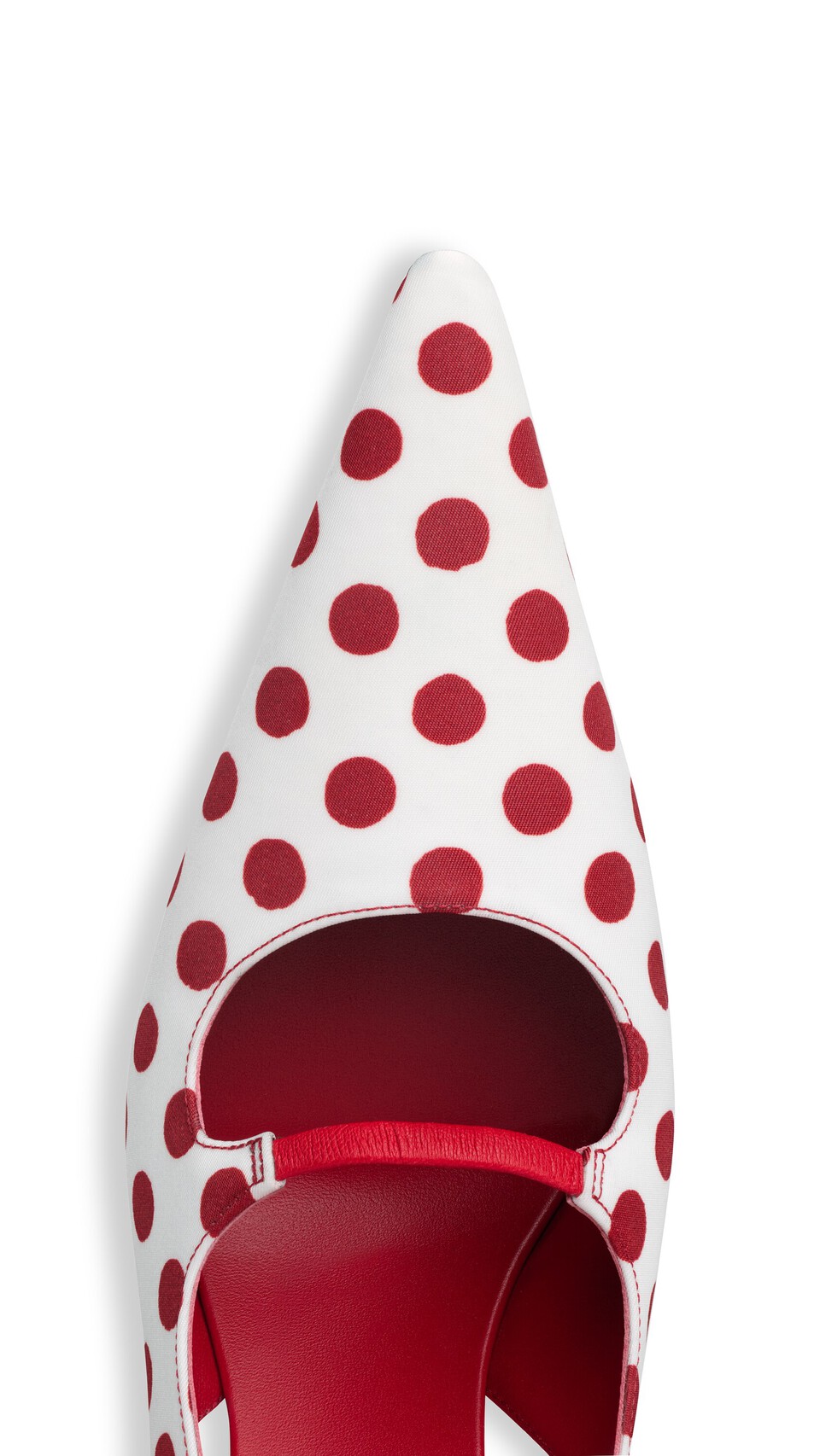ALA&Iuml;A DROP SLINGBACKS IN POLKA DOTS PRINT RED/WHITE - View 4