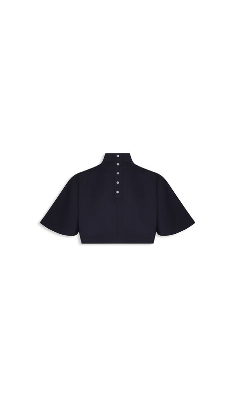 ALA&Iuml;A CROPPED COTTON JERSEY T-SHIRT BLACK - View 2
