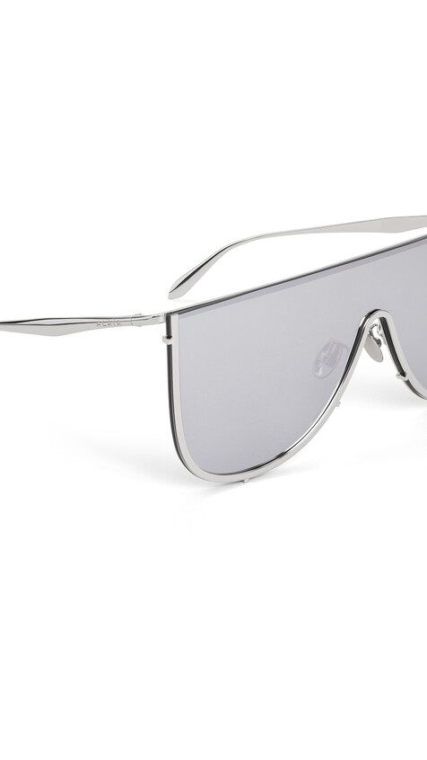 ALA&Iuml;A MASK SUNGLASSES IN METAL WHITE SILVER - View 2