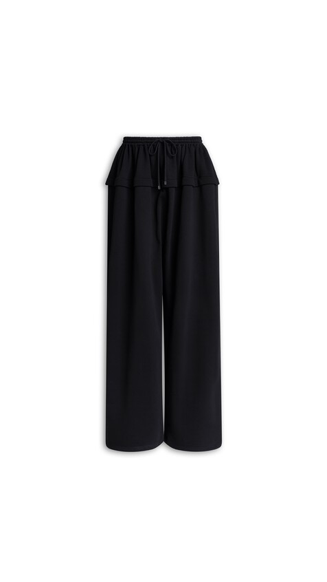 ALA&Iuml;A PEPLUM FLEECE PANTS BLACK