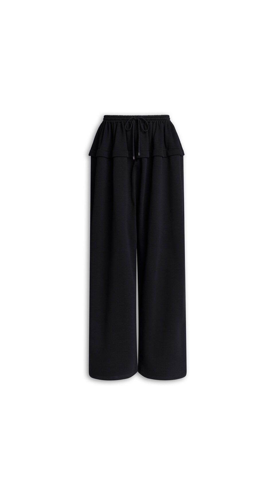ALA&Iuml;A PEPLUM FLEECE PANTS BLACK