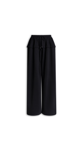 BLACK - ALA&Iuml;A PEPLUM FLEECE PANTS