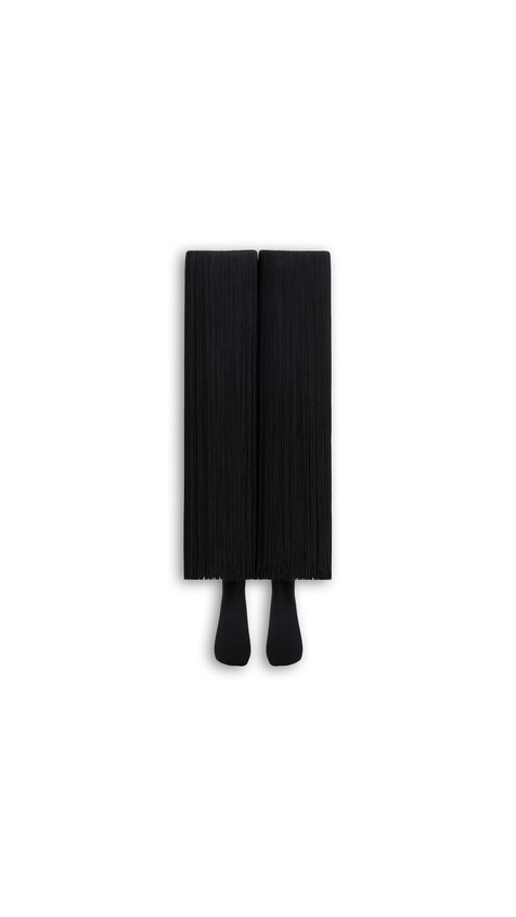ALA&Iuml;A HIGH FRINGED SOCKS BLACK