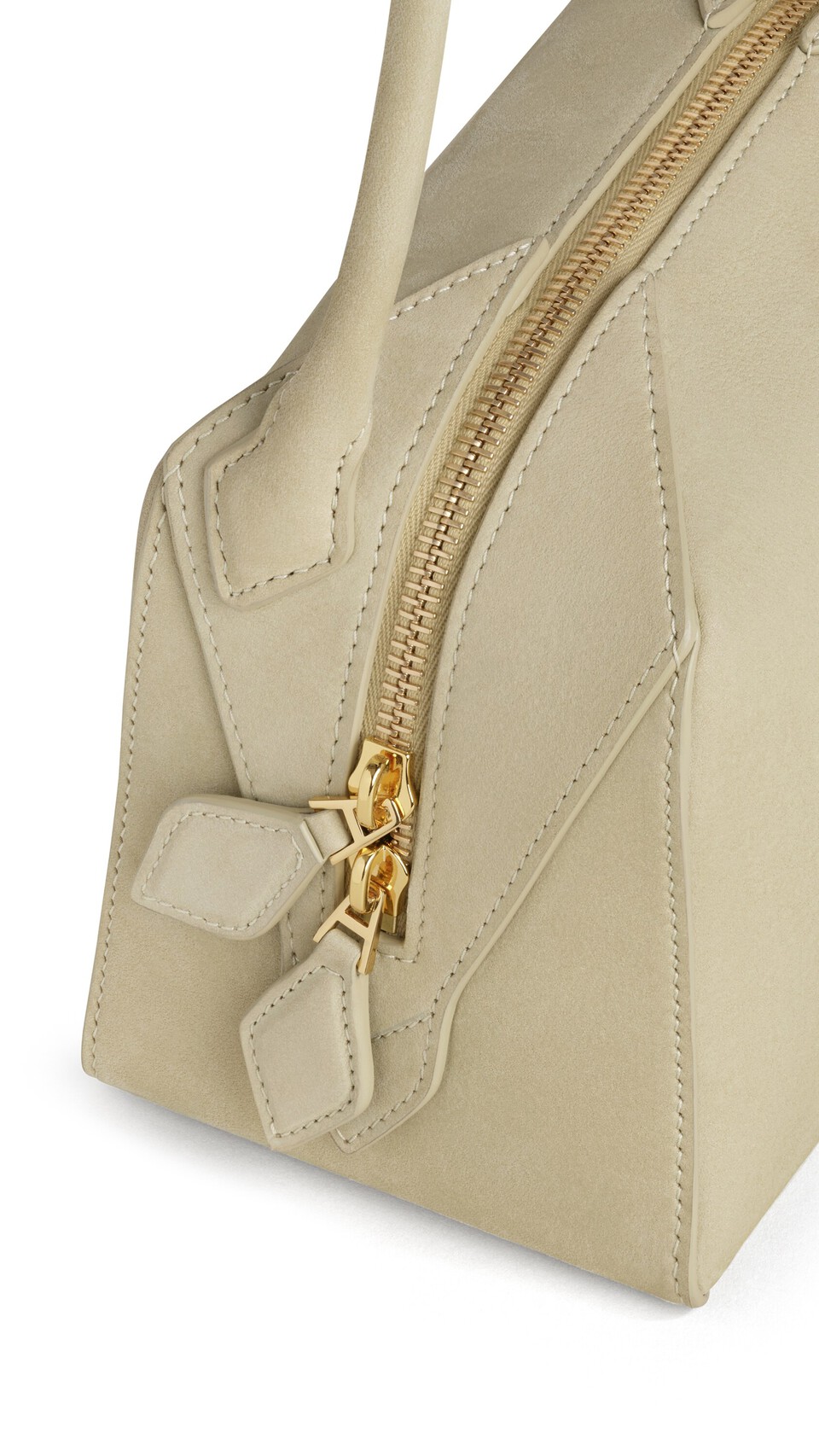 ALA&Iuml;A LE BOULEDOGUE SMALL BAG IN NUBUCK ALMOND GREEN - View 3