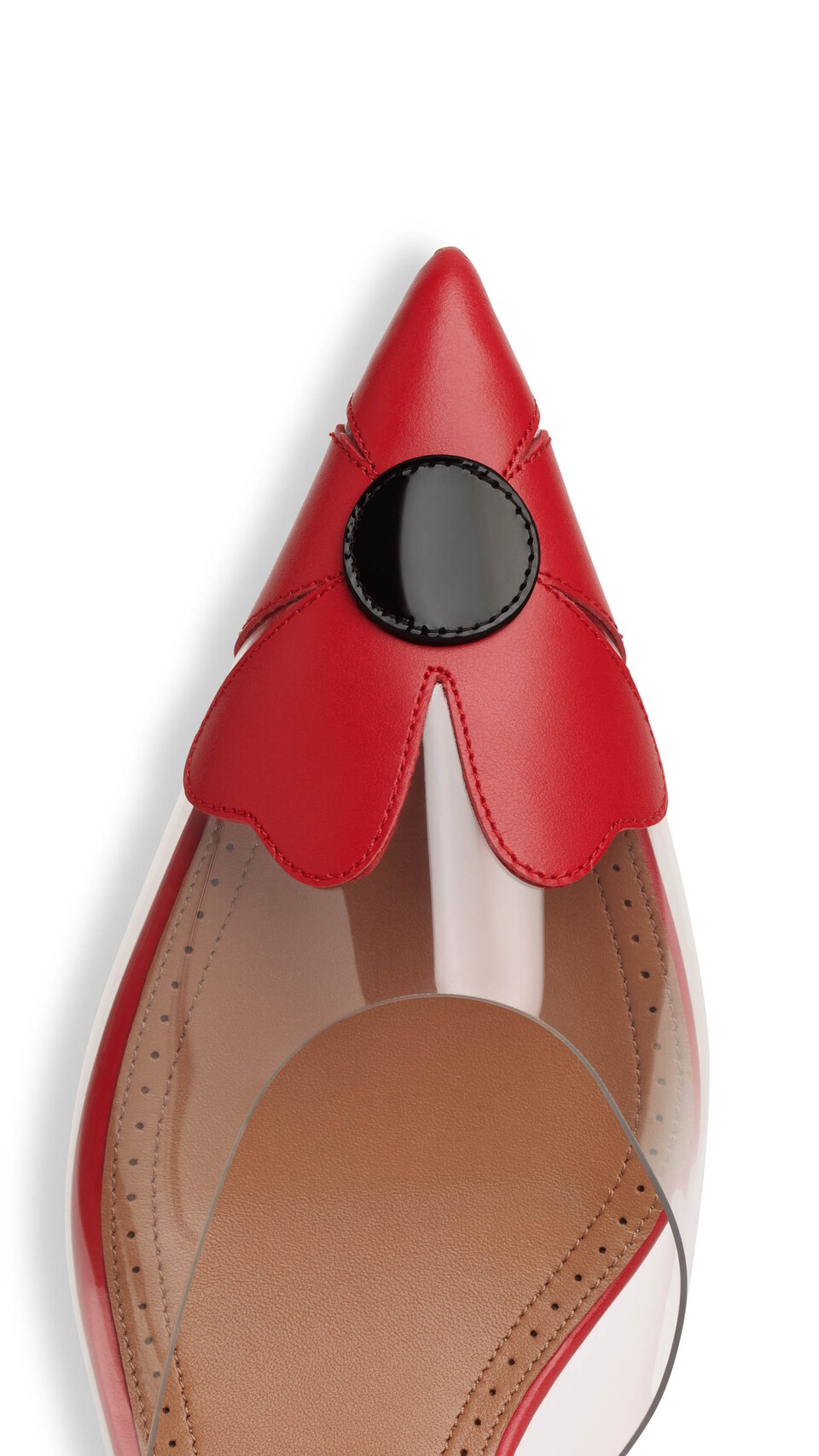 ALA&Iuml;A BLOOM MULES IN CALFSKIN RED - View 4