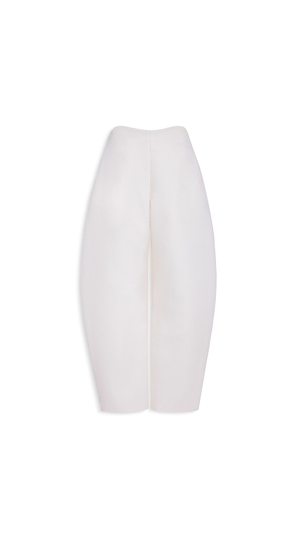 ALA&Iuml;A ROUND WOOL CREPE PANTS IVORY