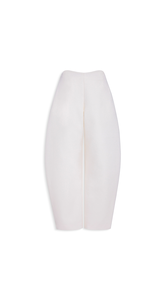 IVORY - ALA&Iuml;A ROUND WOOL CREPE PANTS