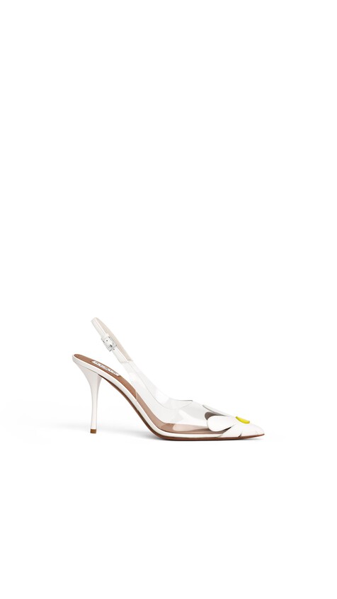 ALA&Iuml;A BLOOM SLINGBACKS IN NAPPA WHITE