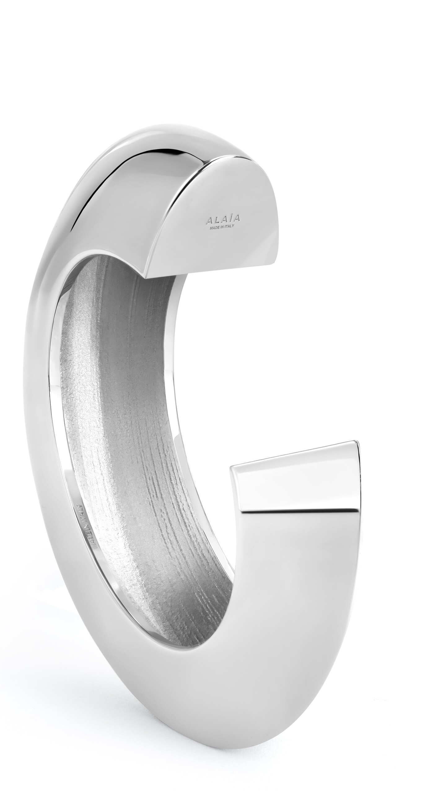 ALA&Iuml;A EDGE SMALL CUFF WHITE SILVER - View 2
