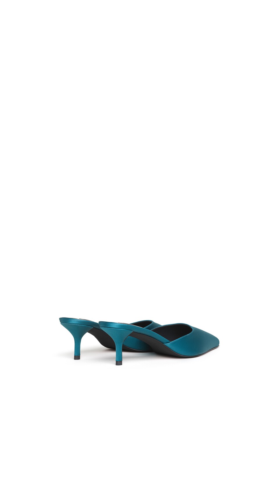 ALA&Iuml;A LE C&OElig;UR MULES IN SATIN EMERALD - View 3