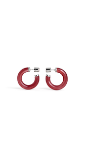 ROUGE/ARGENT - ALA&Iuml;A BOUCLES D'OREILLES RAY