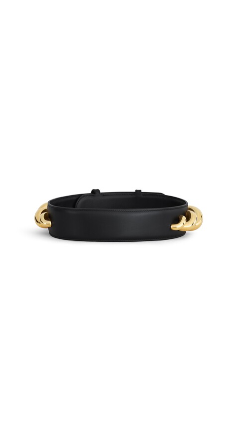 ALA&Iuml;A TORSION JEWEL BELT IN LEATHER BLACK