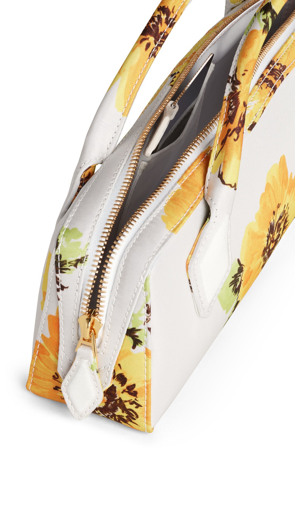 ALA&Iuml;A LE TECKEL CLUTCH IN FLOWER PRINT WHITE/YELLOW - View 3