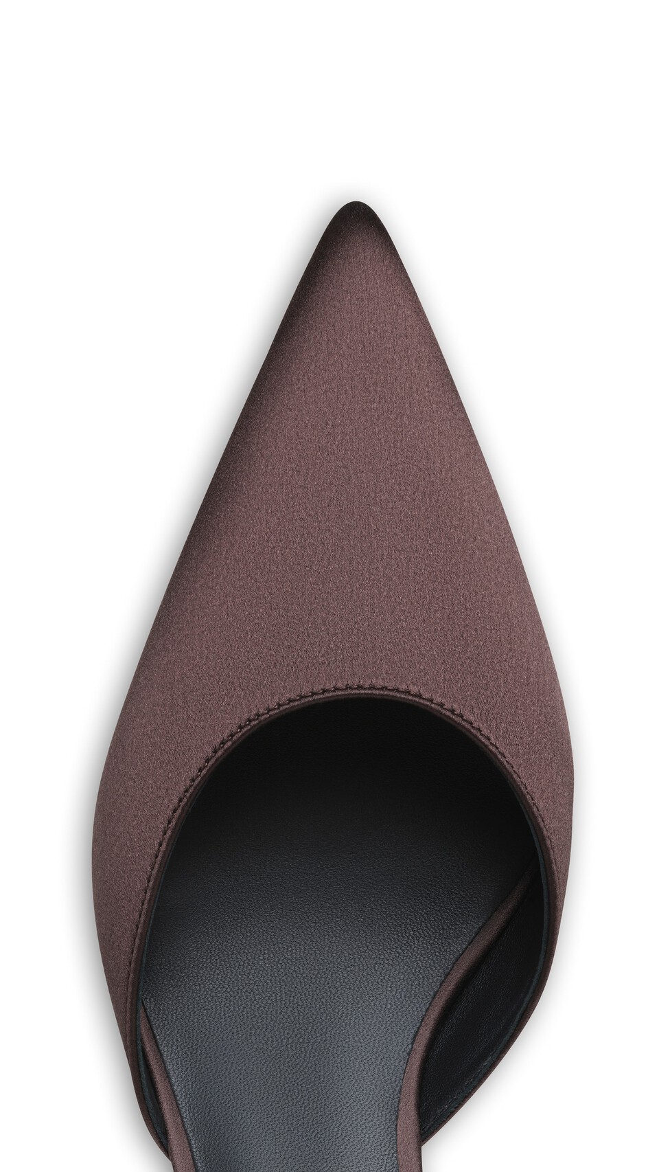 ALA&Iuml;A LE C&OElig;UR MULES IN SATIN DARK BROWN - View 4