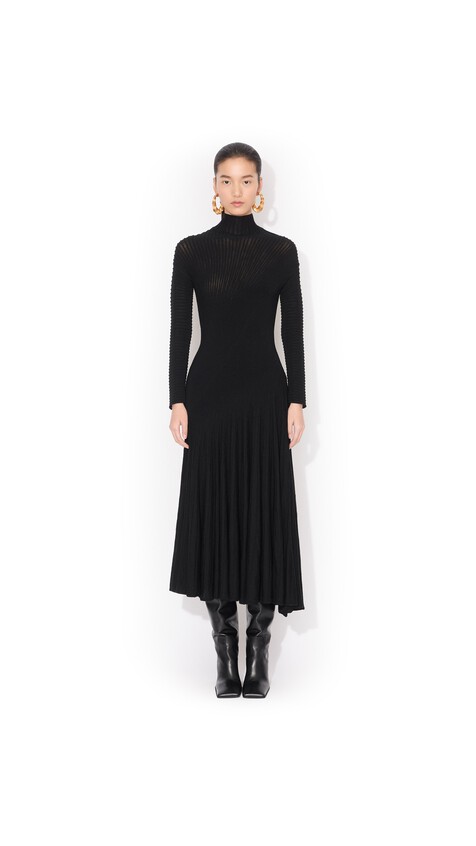 TWISTED FINE WOOL DRESS