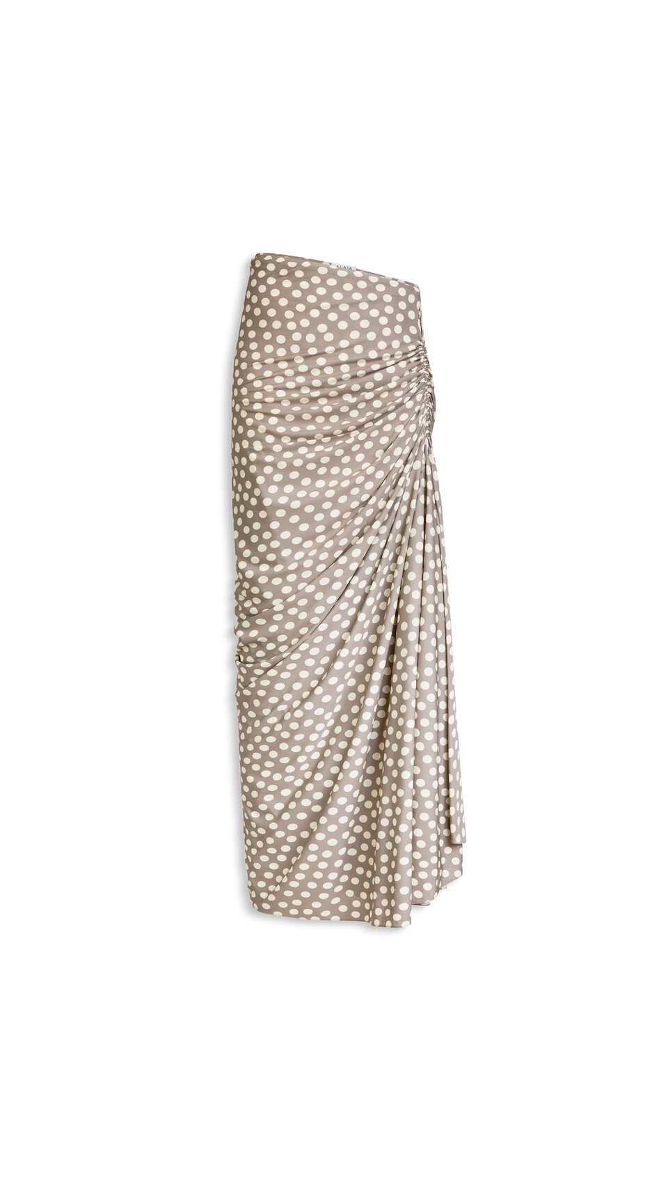 ALA&Iuml;A POLKA DOTS GATHERED SKIRT MOLE/CREAM