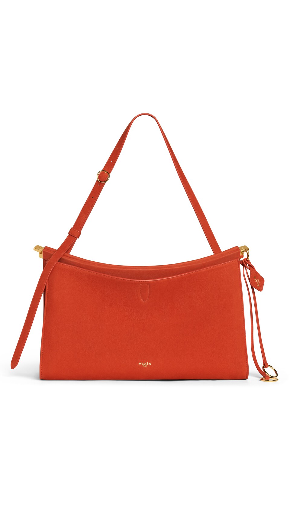 ALA&Iuml;A LE CLICK POCKET 35 BAG IN NUBUCK BURNT ORANGE