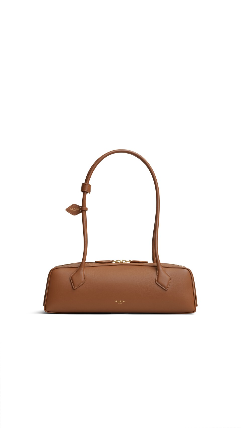 ALA&Iuml;A LE TECKEL MEDIUM BAG IN CALFSKIN AMBER