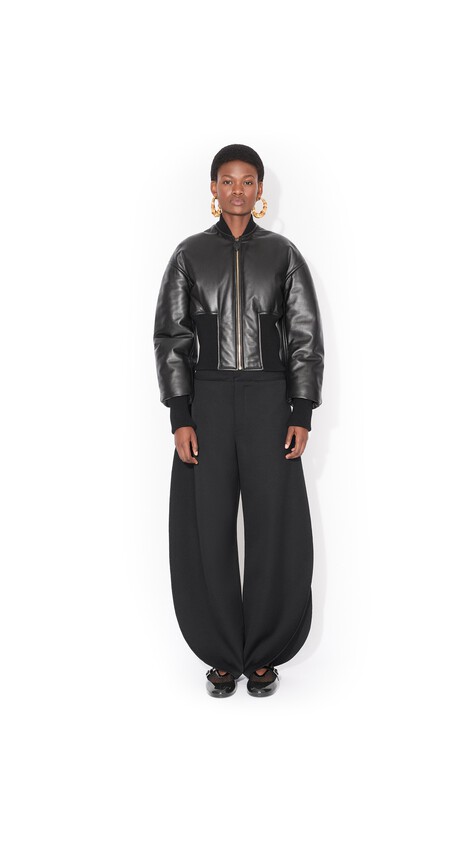 ALA&Iuml;A PETAL WOOL PANTS BLACK - View 2