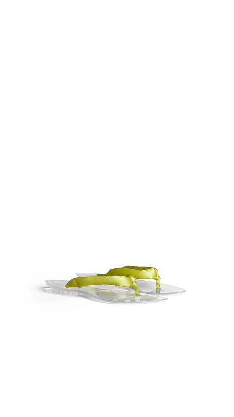 ALA&Iuml;A INVISIBLE THONG IN SATIN LIME - View 2