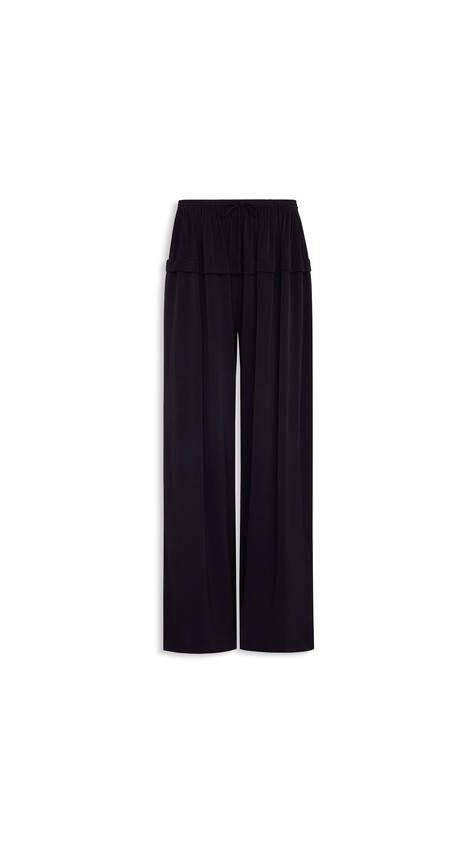ALA&Iuml;A PEPLUM CADY PANTS BLACK