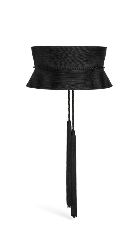ALA&Iuml;A TASSEL BUSTIER BELT IN CALFSKIN BLACK - View 2