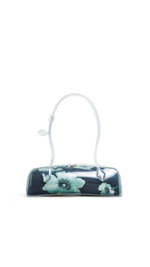 BLACK/GREEN - ALA&Iuml;A LE TECKEL MEDIUM BAG IN POLYURETHANE AND FLOWER PRINT