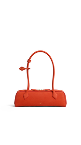 BURNT ORANGE - ALA&Iuml;A LE TECKEL MEDIUM BAG IN NUBUCK