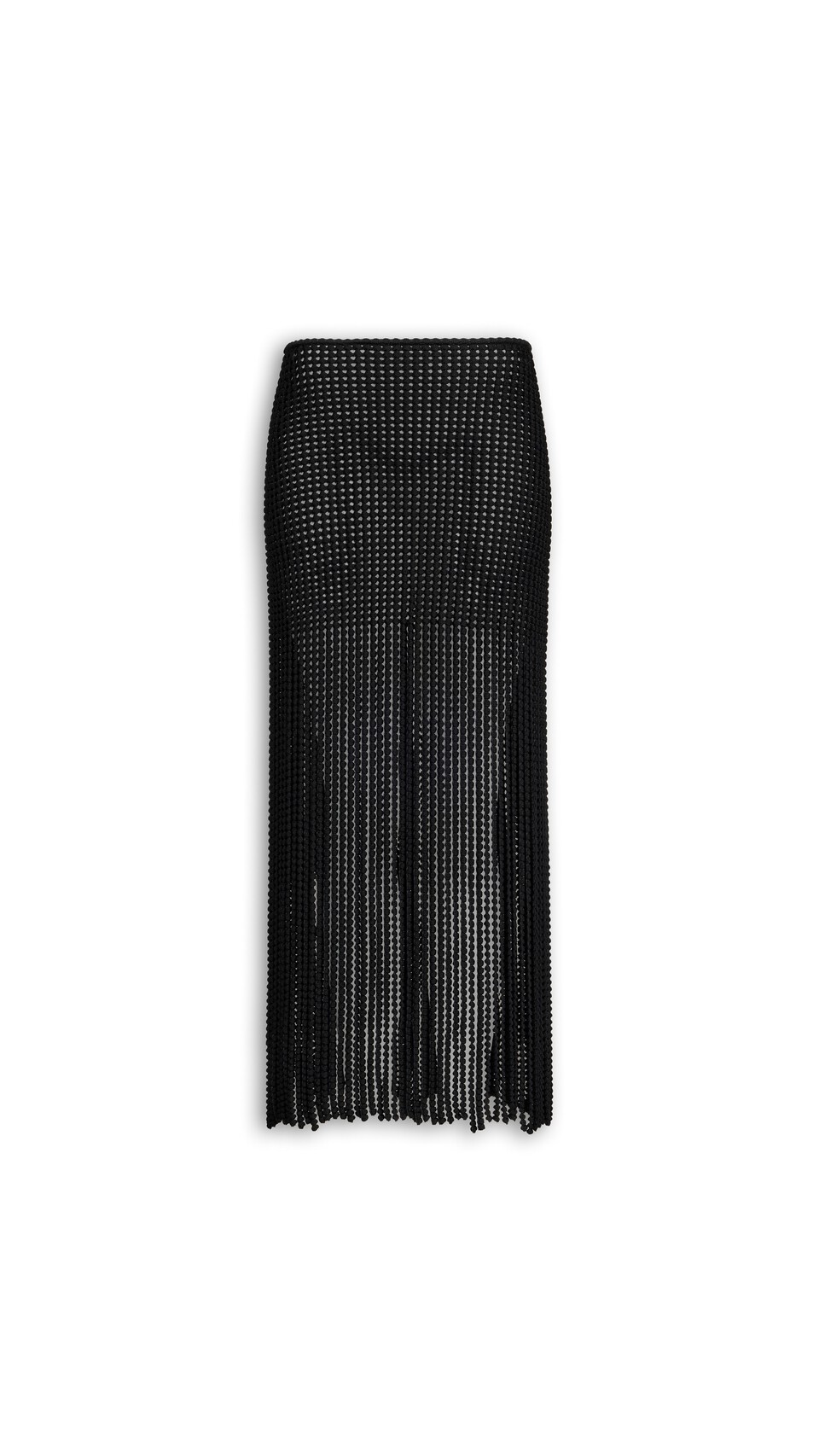 ALA&Iuml;A BEADED KNIT COLUMN SKIRT BLACK