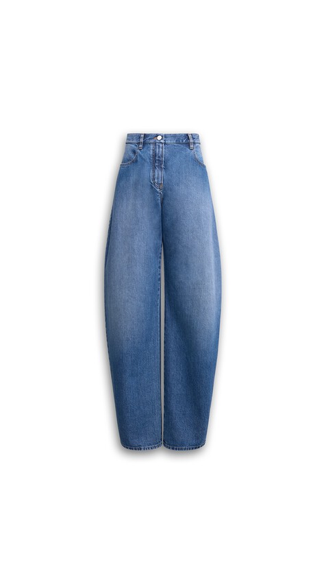 ALA&Iuml;A LOW WAIST ROUND JEANS MINERAL BLUE