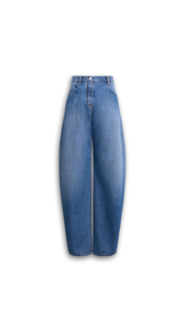 MINERAL BLUE - ALA&Iuml;A LOW WAIST ROUND JEANS