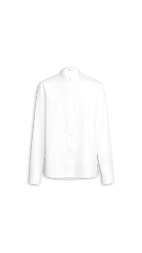 ALA&Iuml;A COTTON POPLIN SHIRT WHITE