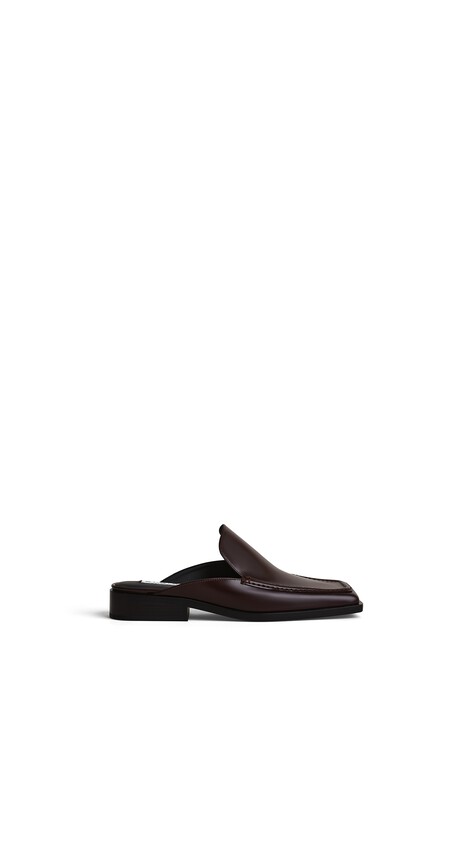 SQUARE LOAFER MULES IN CALFSKIN